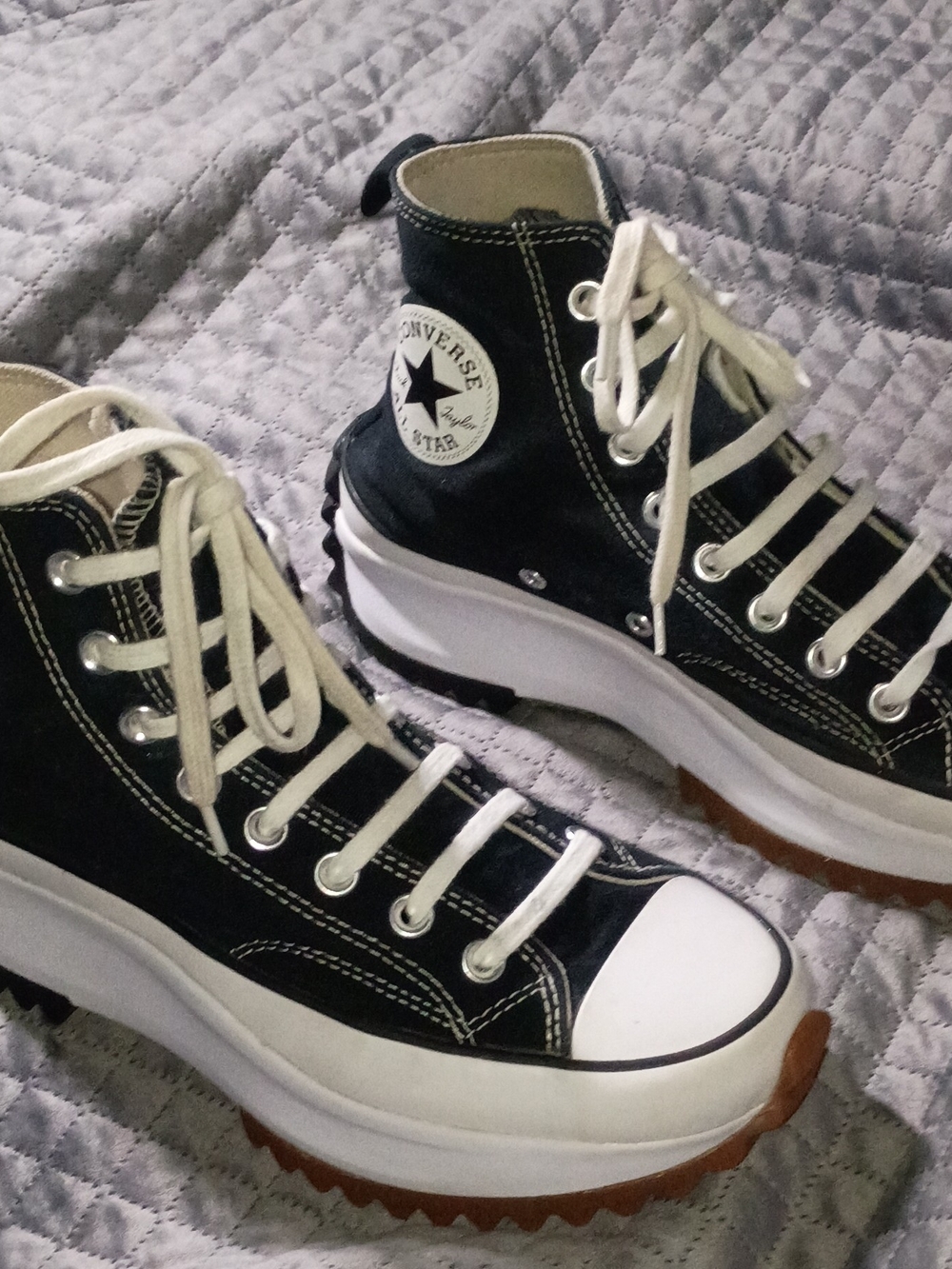 Converse Black and White Platform Lug Sole High-Top Sneakers